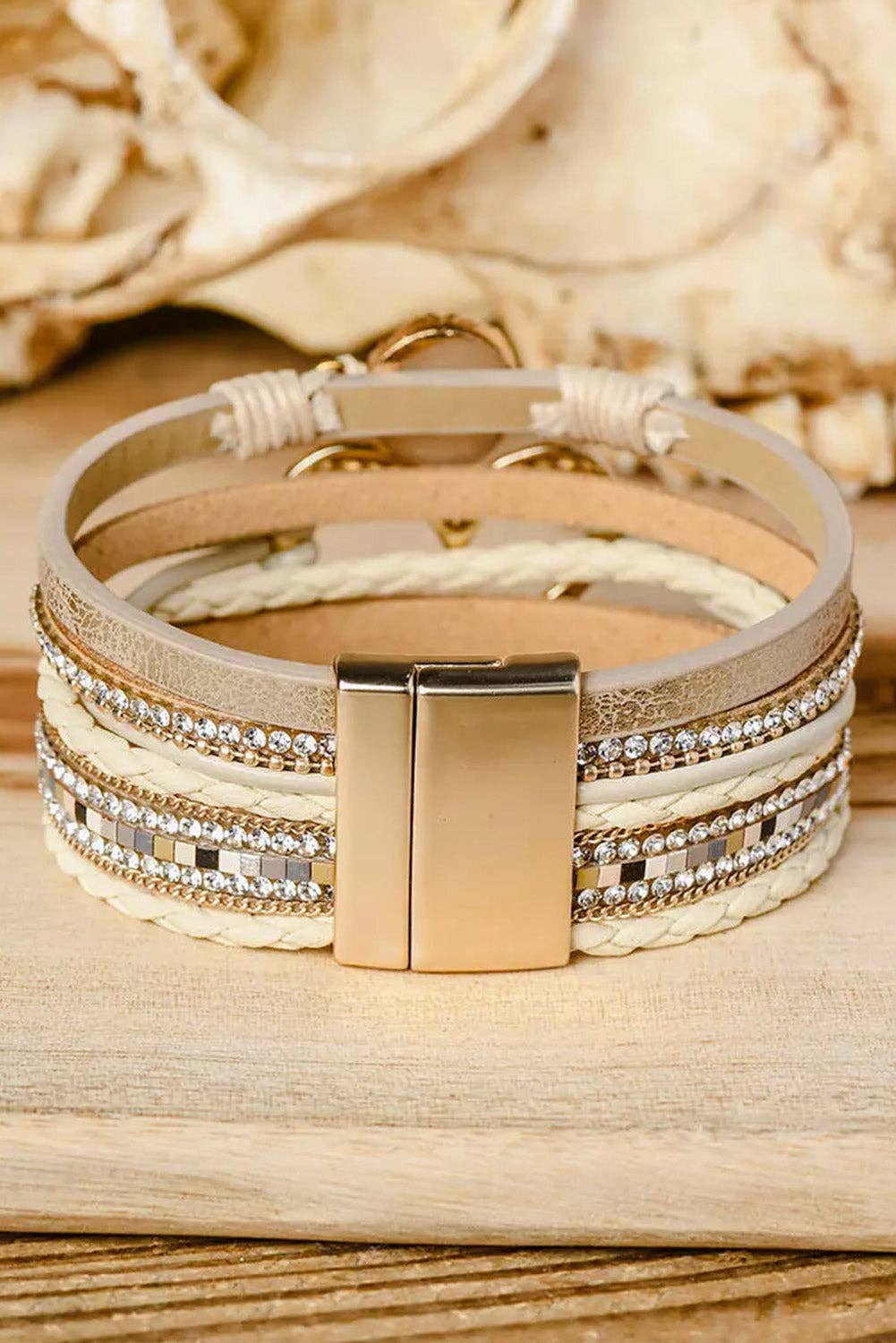 Boho Layered Heart Charm Bracelet