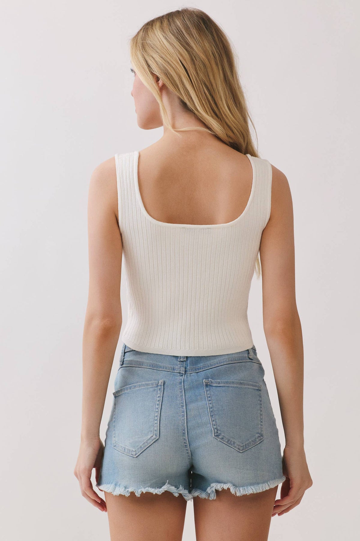 Ribbed Sweater Crop Tank Top
