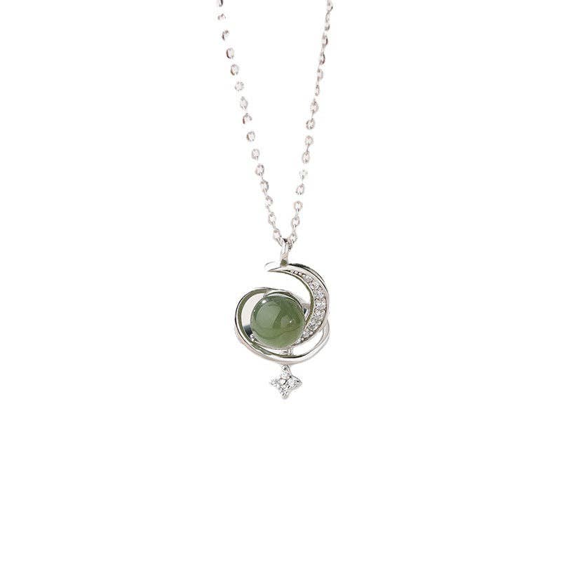 Jade Sun, Moon, and Star Necklace