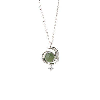 Jade Sun, Moon, and Star Necklace