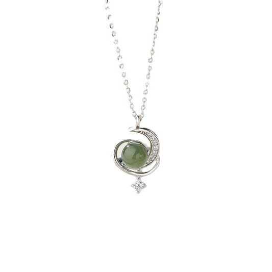 Jade Sun, Moon, and Star Necklace