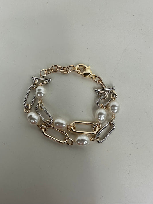 Double Chain Pearl Bracelet