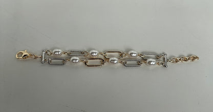 Double Chain Pearl Bracelet