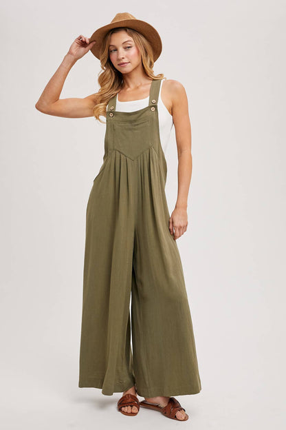 Flowy WIde-Leg Overall Jumpsuit