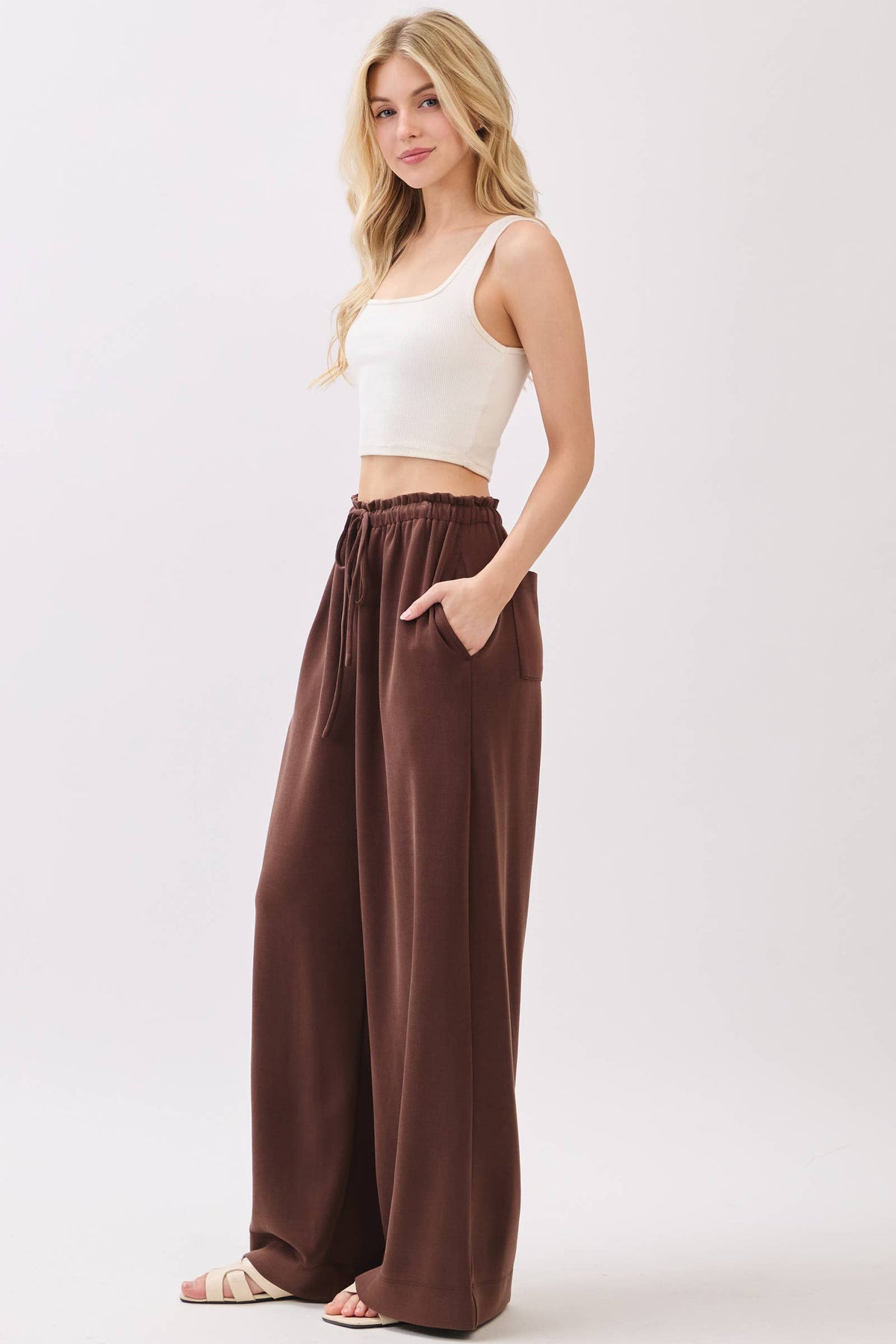 Solid Wide Leg Pants