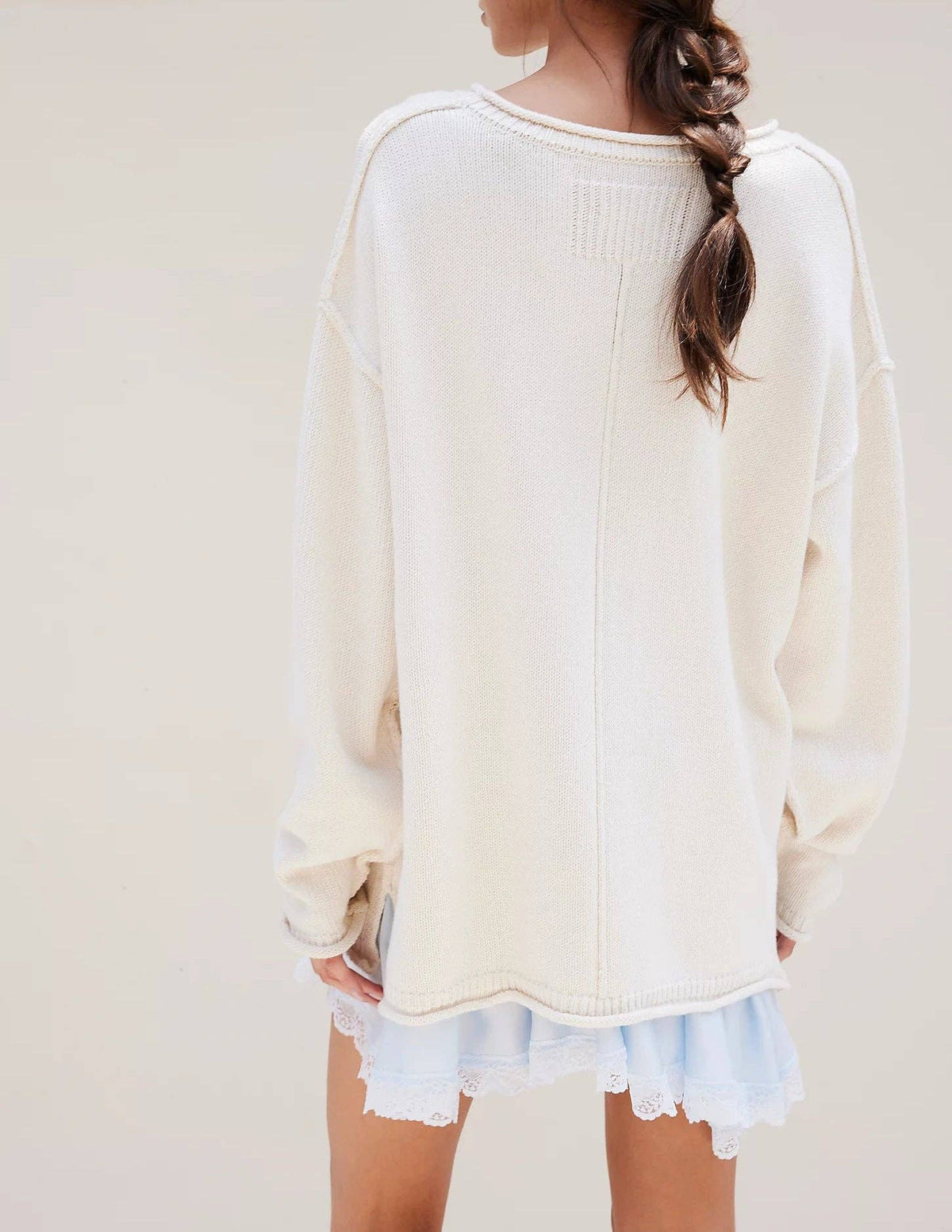 Oversized Roll-Neck Soft Knit Pullover Sweater