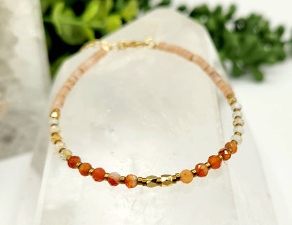 Carnelian/Citrine/Sunstone Bracelet