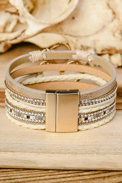 Boho Layered Heart Charm Bracelet