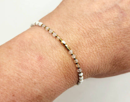 Citrine/White Howlite/Hematite Bracelet