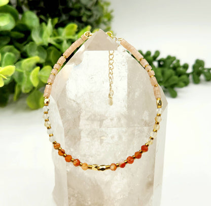 Carnelian/Citrine/Sunstone Bracelet