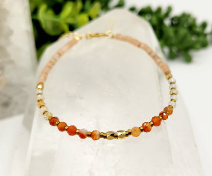 Carnelian/Citrine/Sunstone Bracelet