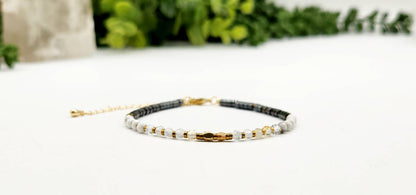 Citrine/White Howlite/Hematite Bracelet