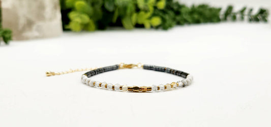 Citrine/White Howlite/Hematite Bracelet