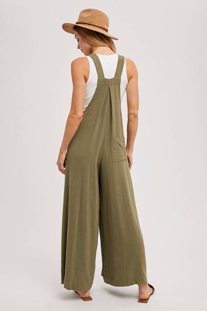 Flowy WIde-Leg Overall Jumpsuit