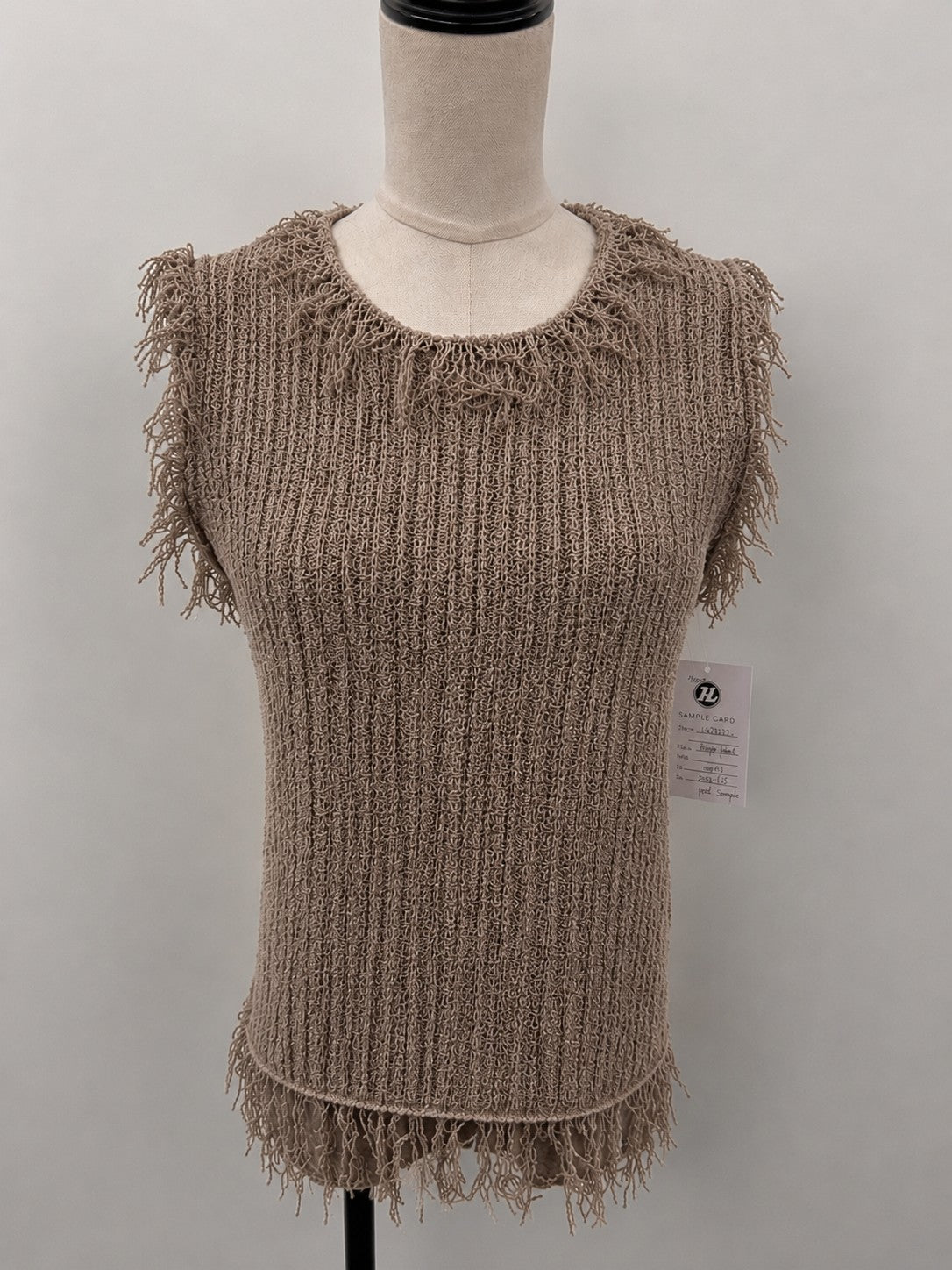 Fringe Sleeveless Knit Sweater