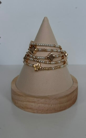 Mixed Media Rounded Cross Bracelet Set