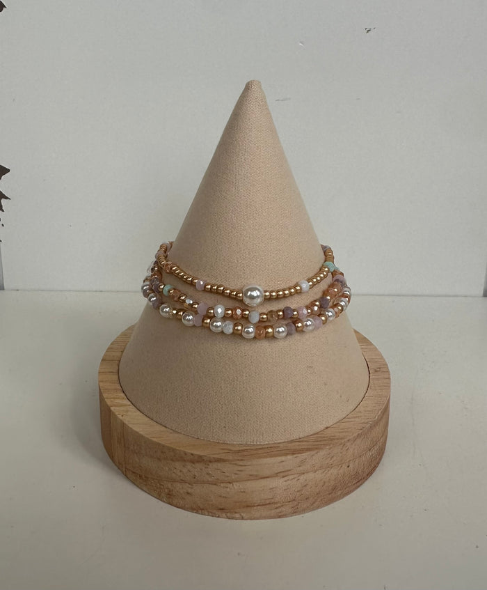 Pastel Beaded Bracelet Set