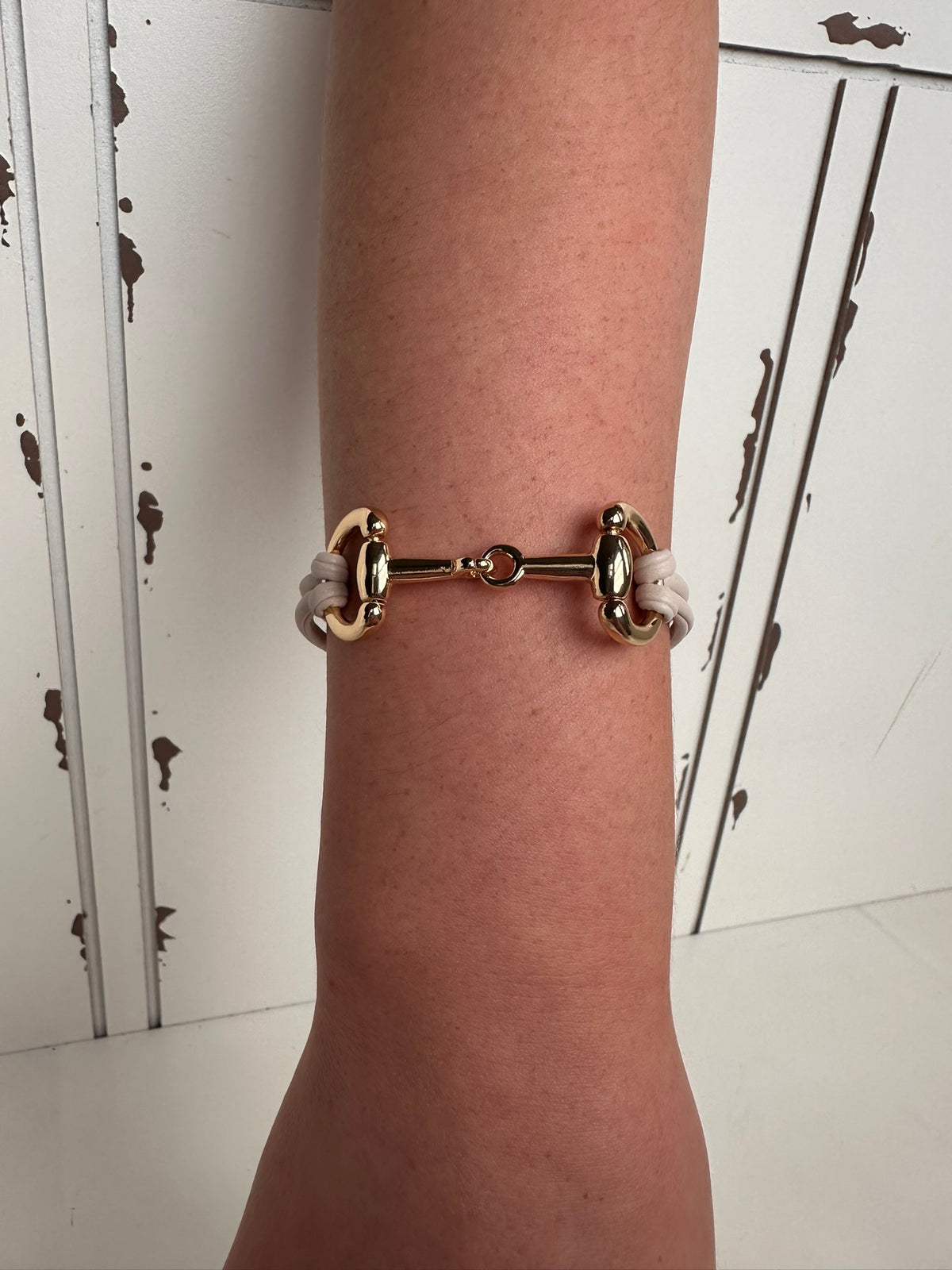 Leather Horse Bit Bracelet