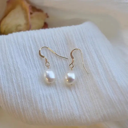 Natural Pearl Drop Earrings