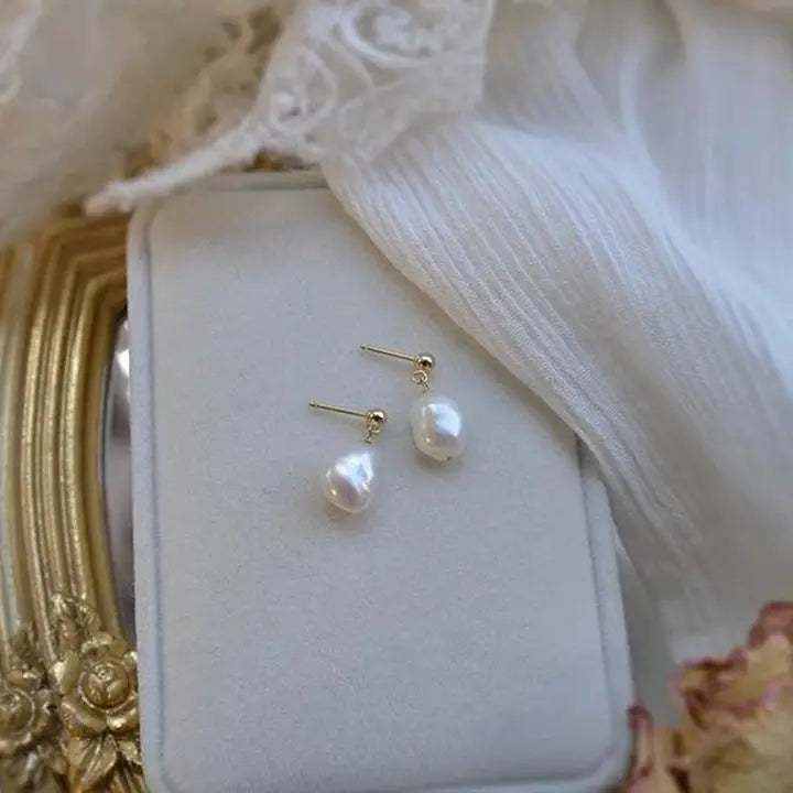 Natural Pearl Drop Earrings