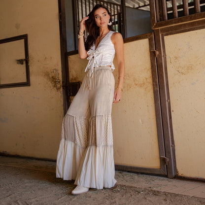 Runway Ready Knit & Woven Relaxed Drape Pants