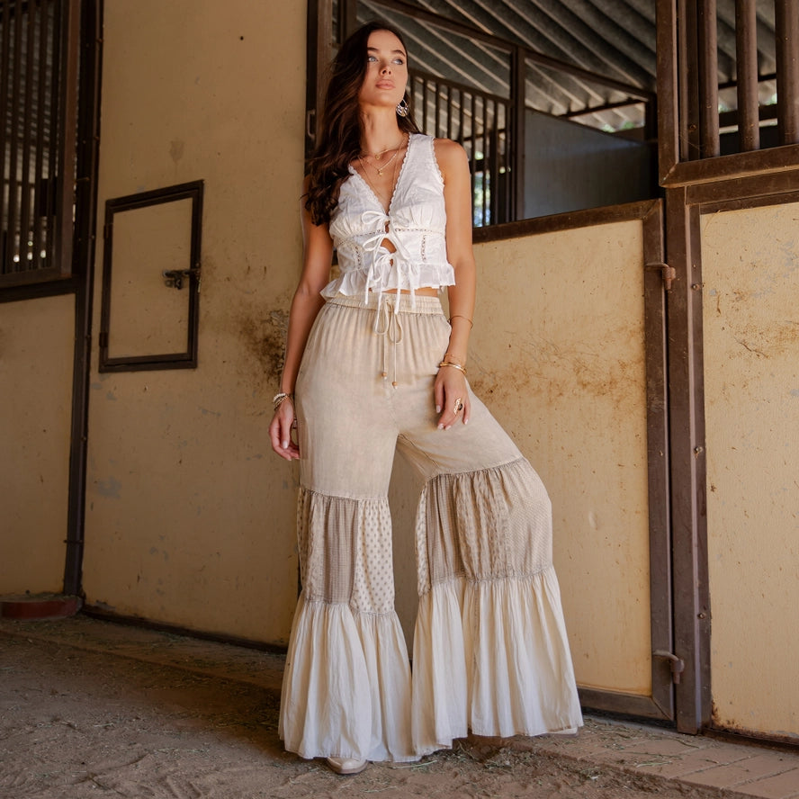 Runway Ready Knit & Woven Relaxed Drape Pants