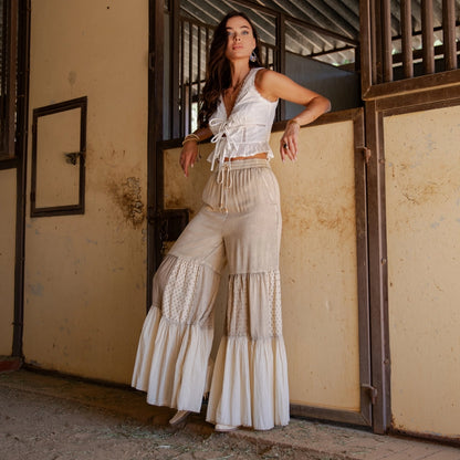 Runway Ready Knit & Woven Relaxed Drape Pants