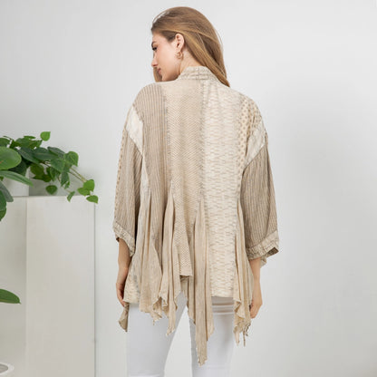 Boho Mixed Pattern Asymmetrical Kimono