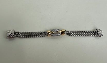 Triple Chain Mixed Metal Bracelet