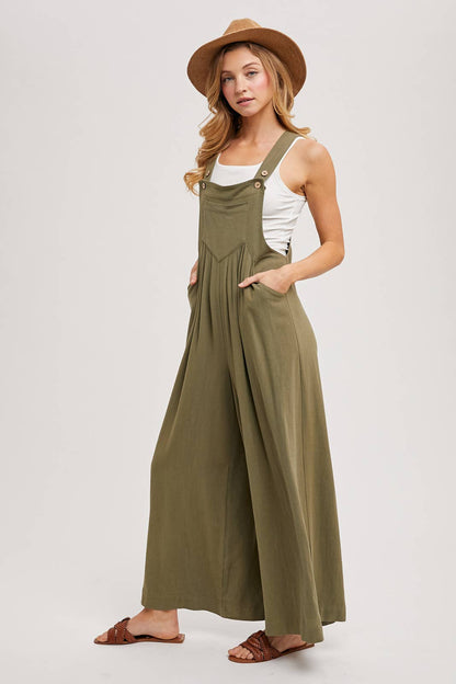 Flowy WIde-Leg Overall Jumpsuit