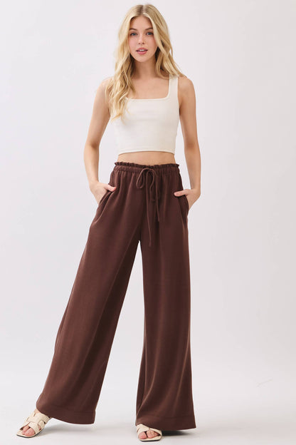 Solid Wide Leg Pants