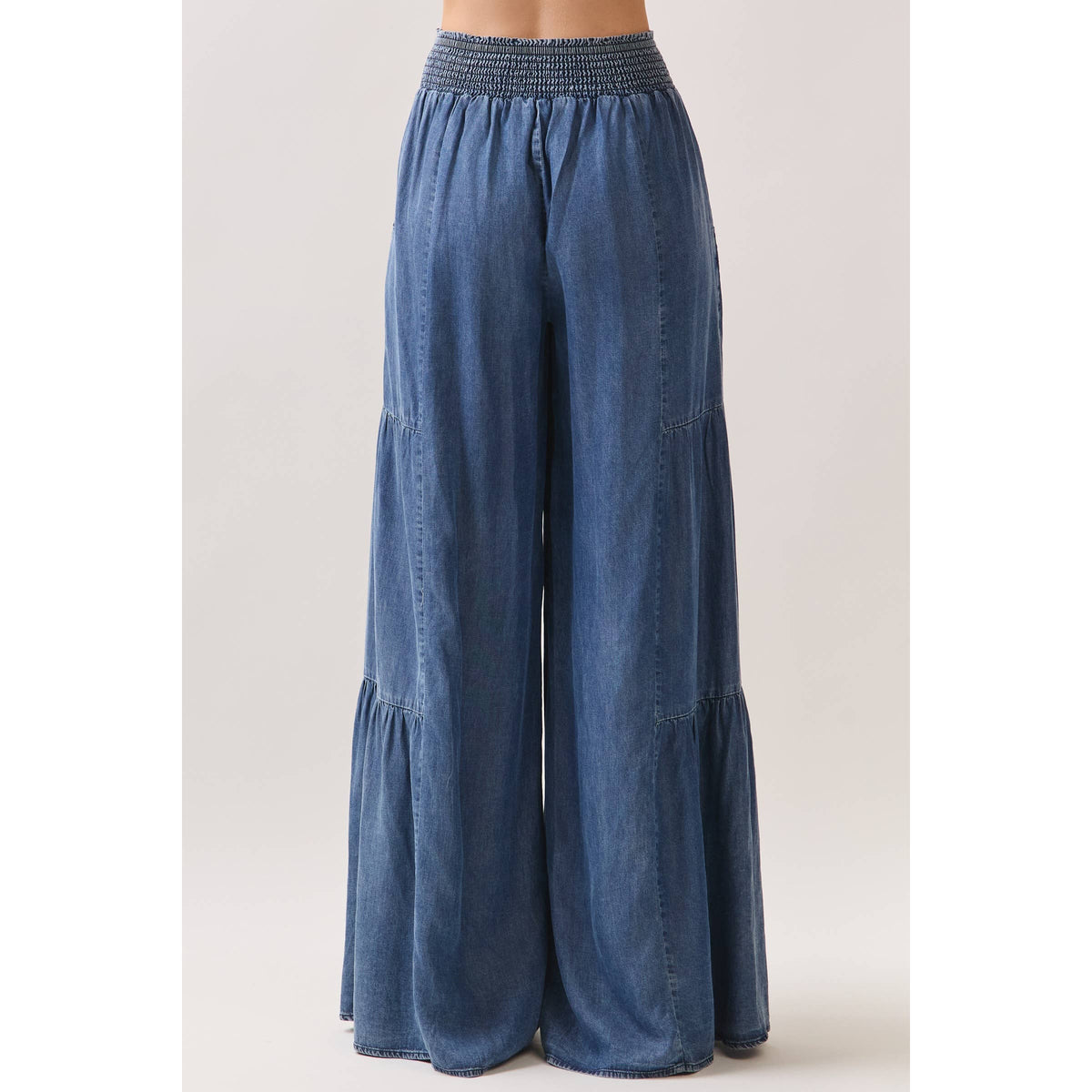Denim Tencel Wide leg Pants
