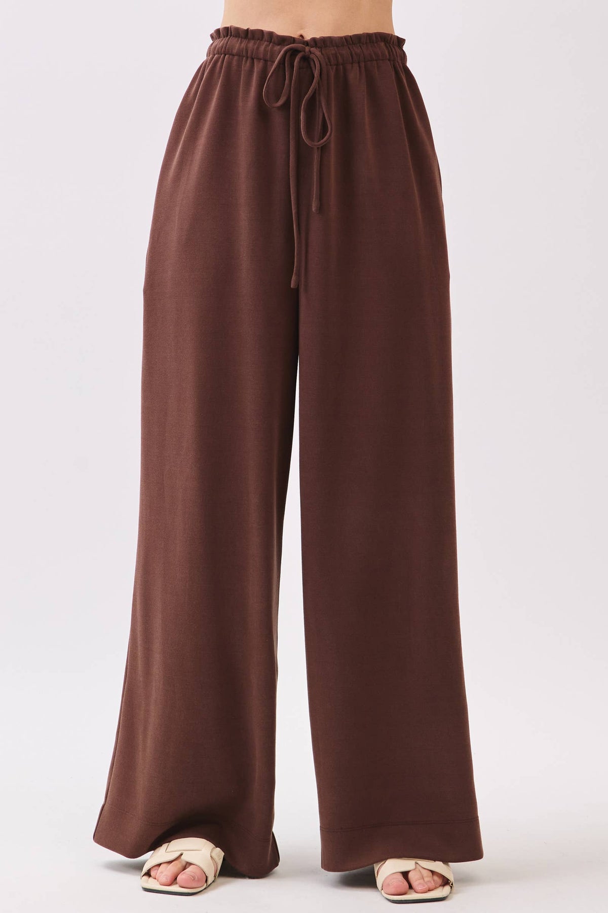 Solid Wide Leg Pants